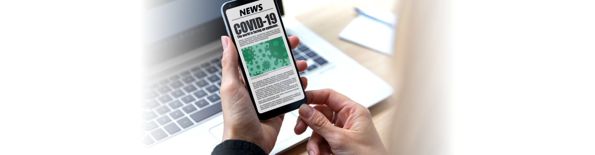 covid news on a smartphone