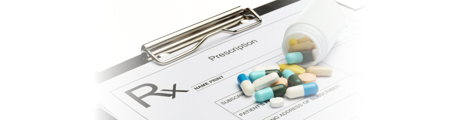 prescriptions with medicines on top